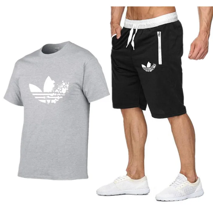 2019 New Men Fashion Two Pieces Sets T Shirts+Shorts Suit Men Summer Tops Tees Fashion Tshirt High Quality men clothing 2019 New Men Fashion Two Pieces Sets T Shirts+Shorts Suit Men Summer Tops Tees Fashion Tshirt High Quality men clothing