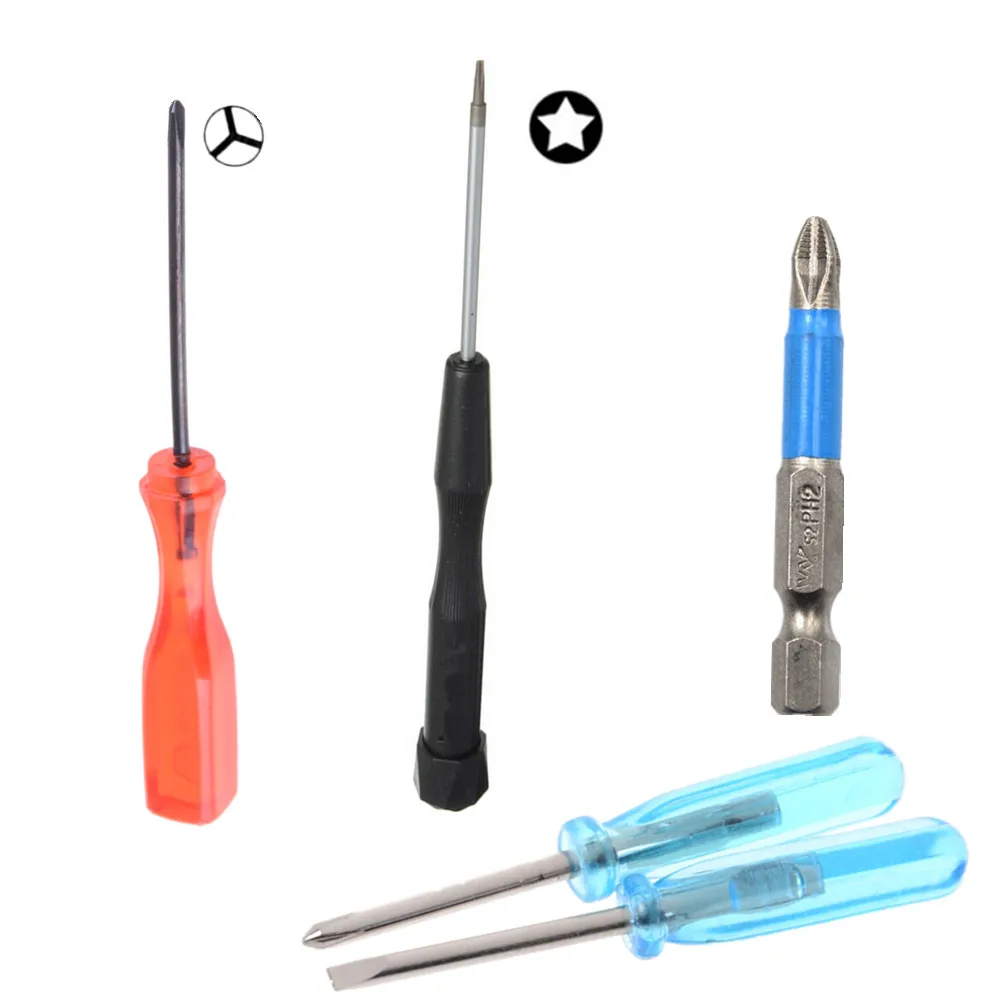 10pcs / 1pc 2mm Mini Pocket Cross Flathead Screwdriver 5 Star 5-Point 1.2 mm Y Tip Triwing Screwdriver PH2 Magnetic Screwdriver