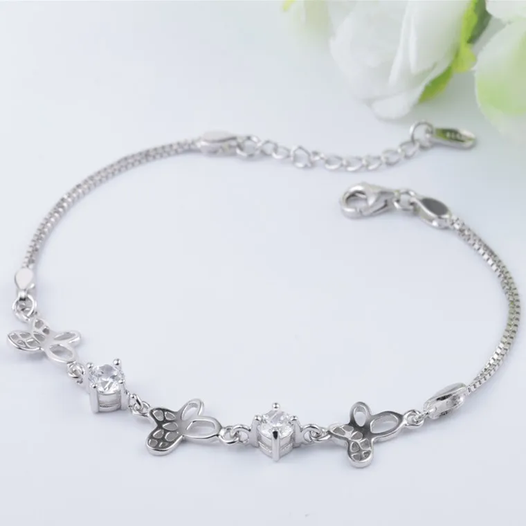 LOZRUNVE Korean version of simple S925 pure silver hand chain hollow