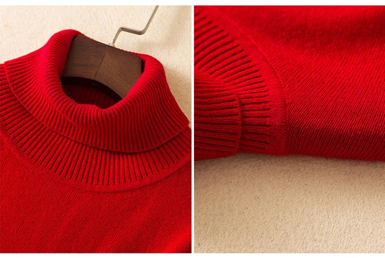 Цветная Женская водолазка из кашемира, пуловер, Женский Однотонный свитер с воротником в рубчик, вязаный Топ, женский джемпер, взрывов