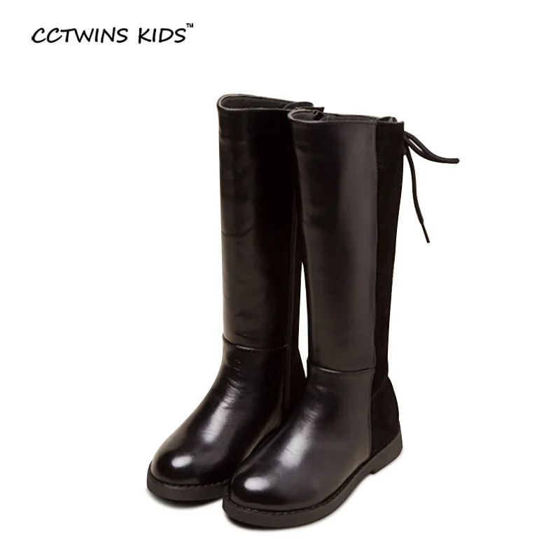 CCTWINS KIDS 2017 Winter Children Genuine Leather Boot Baby Girl Fashion Boot Kid Over Knee High Toddler Brand Black Boot CH1350