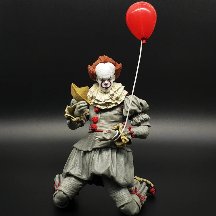 

2019 18cm Neca Stephen King's It Pennywise Joker Clown movable PVC Action Figure Toys Dolls balloon Halloween Day Christmas Gift