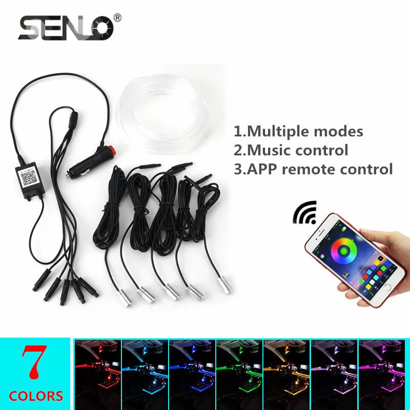 

New RGB Car Atmosphere Light Cold Light Car APP control Interior Change Decorative Color Light Guide Fiber LED PMMA Panel
