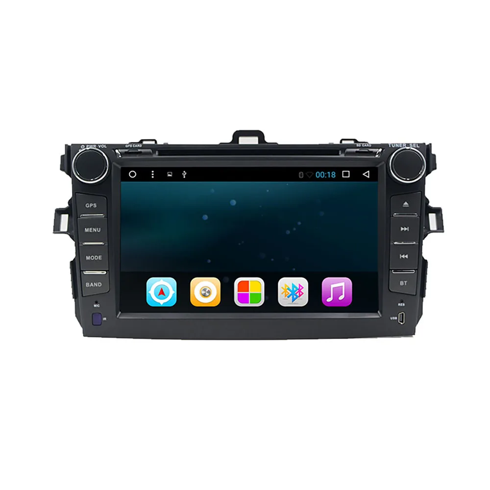 Excellent 8 inch 2 din Android 8.1 car dvd player for Toyota Corolla 2007 to 2008, 2009, 2010, 2011 Quad Core 8 inch 1024 * 600 car stereo 0