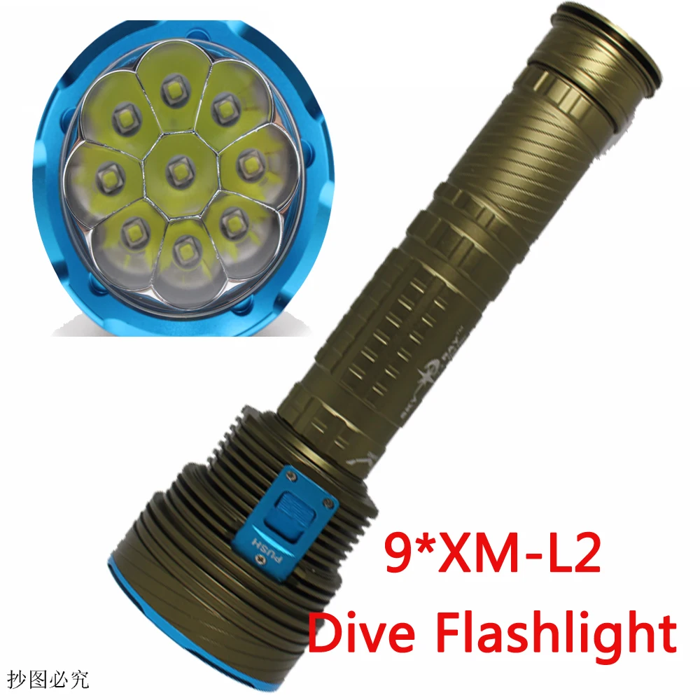20000LM Underwater Dive Light LED Flashlight XM 9xL2 Diving lamp Torch