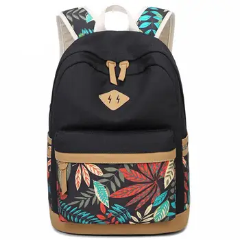 

Casual Leafs Printed School Backpack For Girls Teenagers Large Capacity Ladies Women Backpack Anti-theft Female Mochila