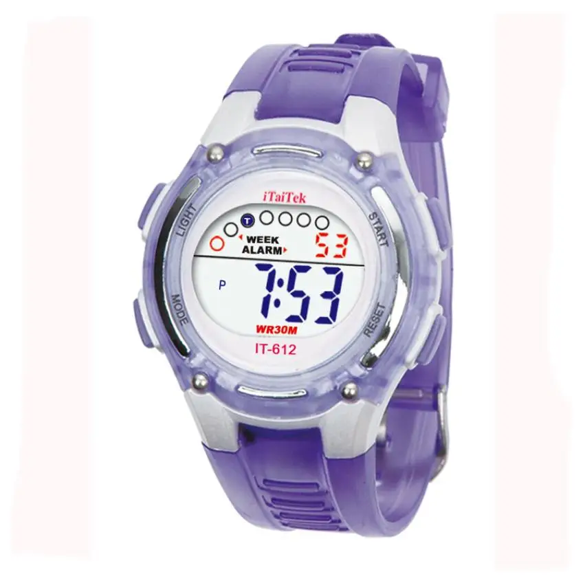 Новые красочные детские часы для мальчиков и девочек, спортивные цифровые часы для плавания, водонепроницаемые детские наручные часы, часы reloj deportivo# D