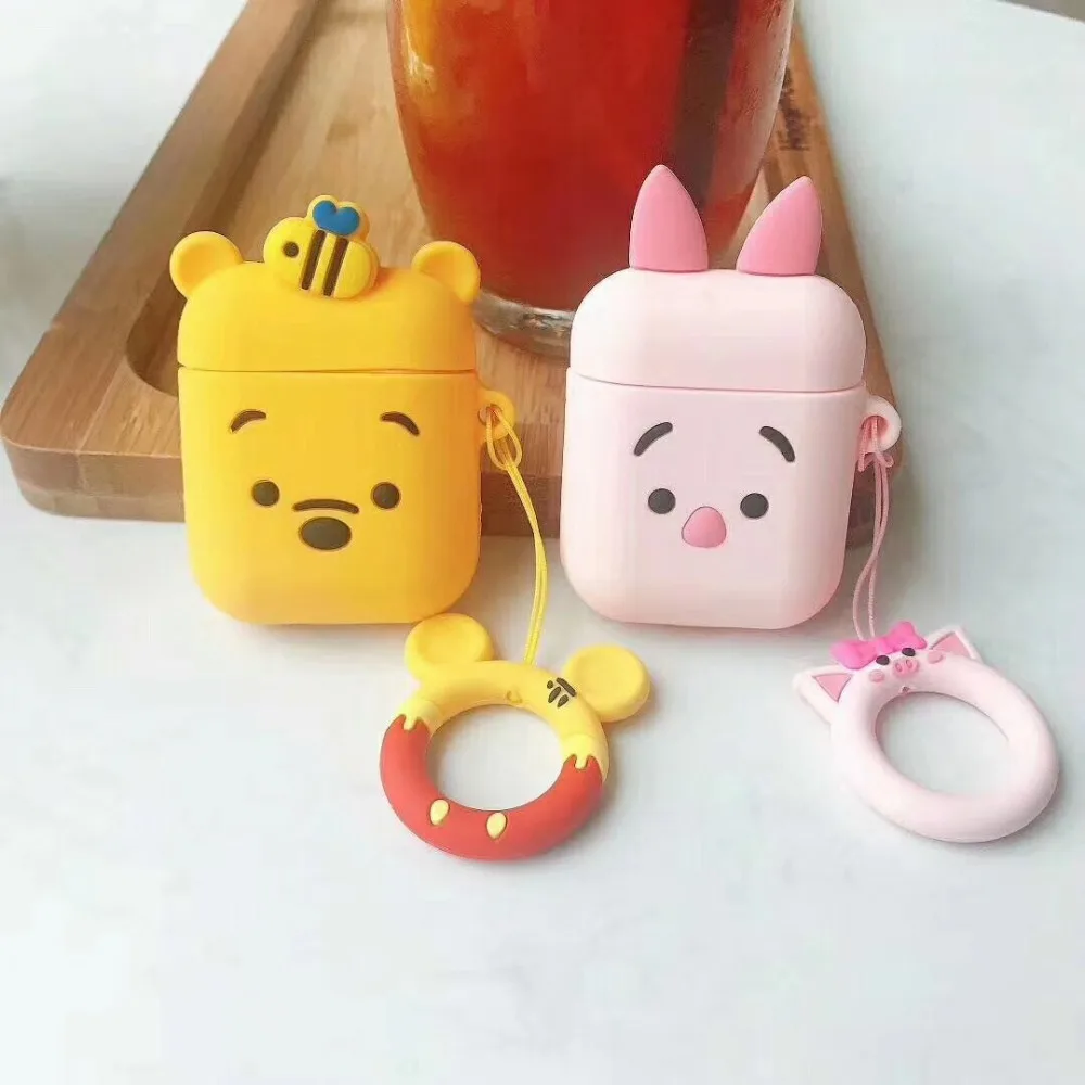

with Finger Ring Strap For AirPods Case Cute Cartoon silicon cover For Air pods Bluetooth Earphone Cases For Airpods Accessories