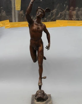 

33"Western Art Bronze Statue Famous nude Men exercise acrobatics Statue