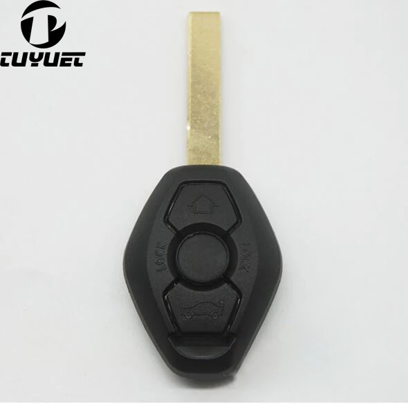 

10PCS Backside with words 315MHZ Blank Car Key Shell For BMW 3 5 7 Series 3 Buttons Key Case Blanks Uncut Blade 2 Track