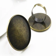 30 мм 5 шт. античное бронзовое покрытое регулируемое латунное кольцо настройки пустые/Базовые, подходят 30 мм Стеклянные Кабошоны, кнопки; кольцо обрамление-Y7-01