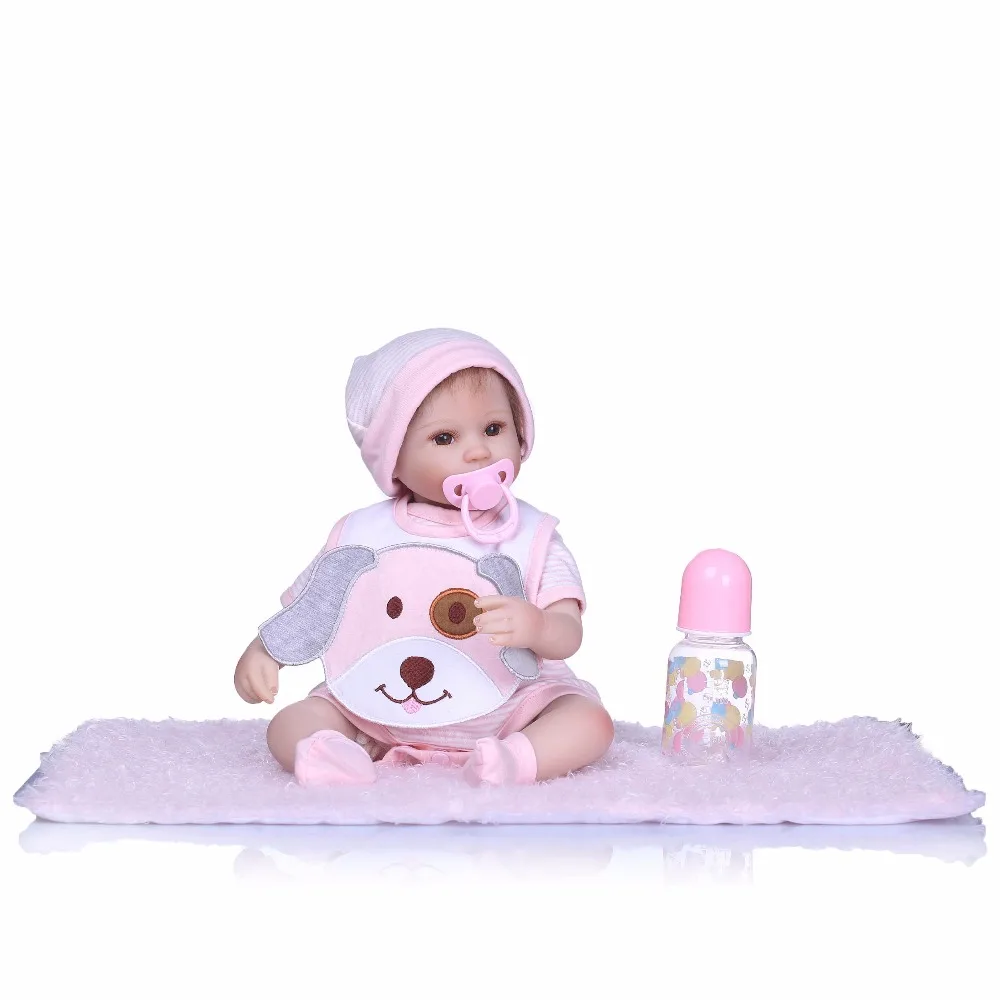 

NPK 18" Reborn girl toy dolls soft silicone dolls reborn for child gift play house toys gift bebe alive bonecas reorn menina