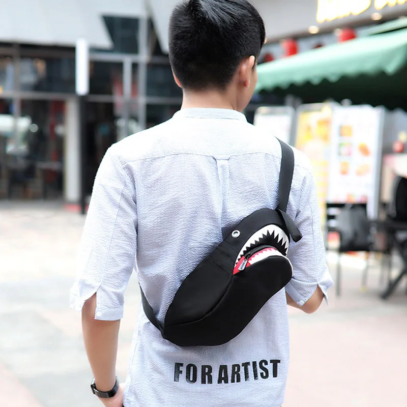 Anti Theft Backpack Men Women Oxford USB Charging Chest Bag Shark Night Reflection Design Teenager Single Shoulder Bag BP0219 (12)