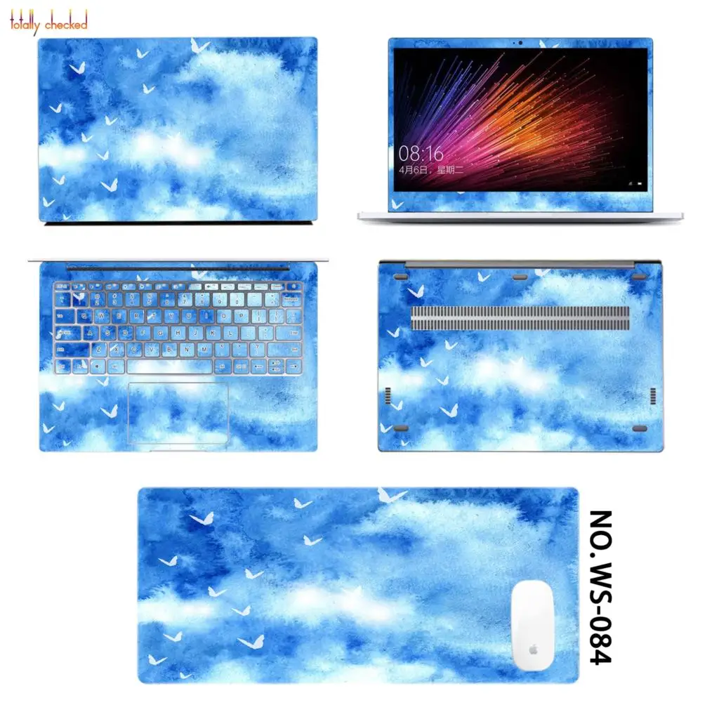 Наклейка для ноутбука Xiaomi Air 12 5 13 3 + коврик мыши Mi Notebook Pro 15 6 полное тело Виниловая