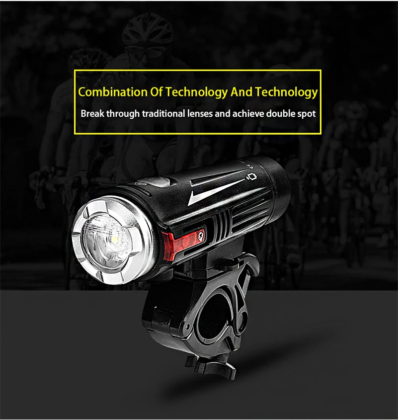 Sale WEST BIKING Bicycle Full-Waterproof Light Double Spot USB Charging MTB Road Bike Handlebar Flashlight Cycling Front Lights 1