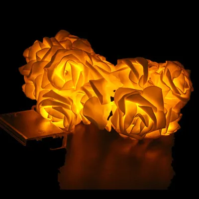 3 м 20 светодиодный Сказочный светильник на батарейках с розами для свадебной вечеринки, Дня Святого Валентина, гирлянда, украшение для рождественской вечеринки - Испускаемый цвет: Yellow