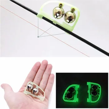 

1Pc Luminous Light Twin Bells Clip On Night Fishing Rod Bite Alarm Fishing Rod fishing Tackle Accessories