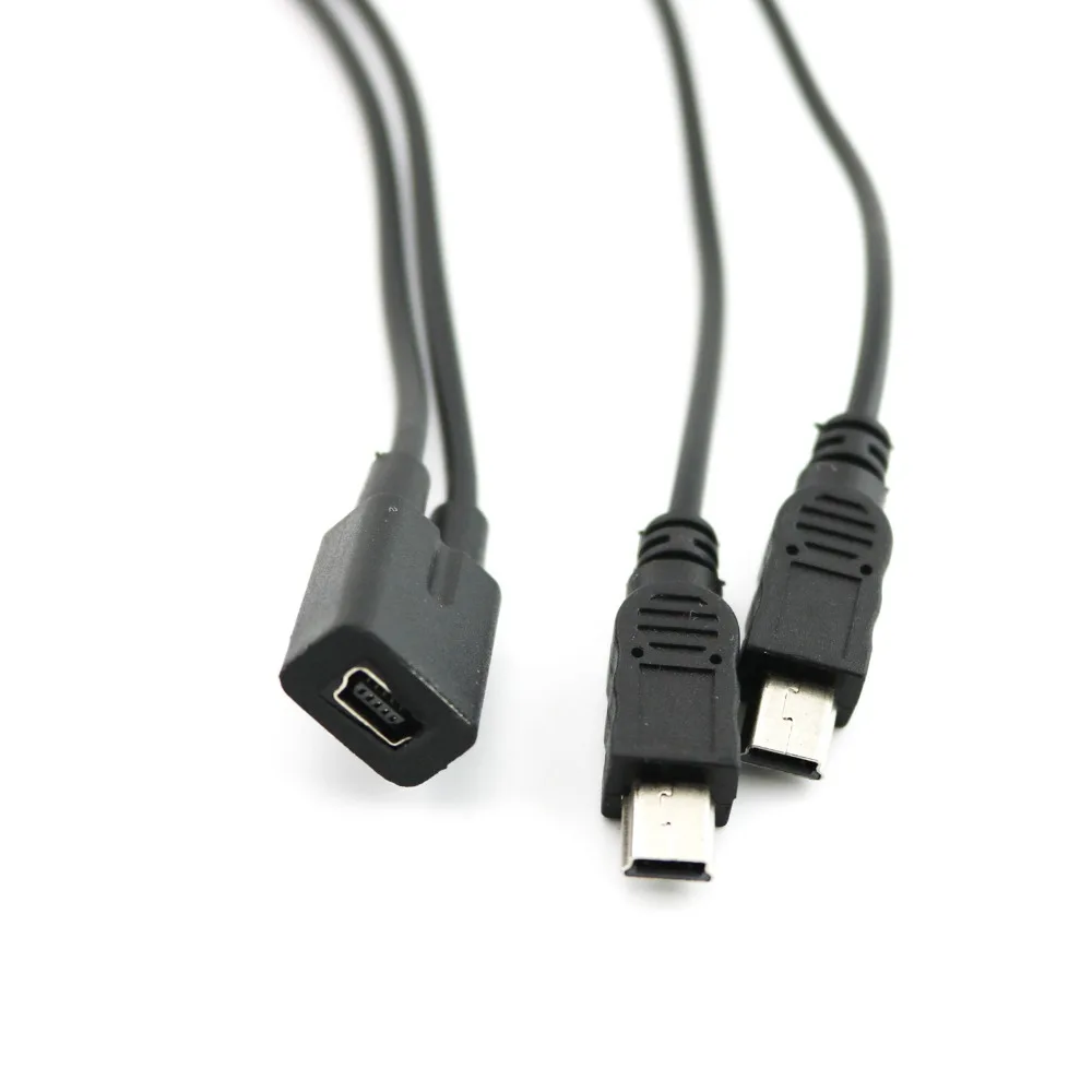 1 шт. мини USB 2 0 гнездо на штекер Y разветвитель адаптер зарядное устройство кабель