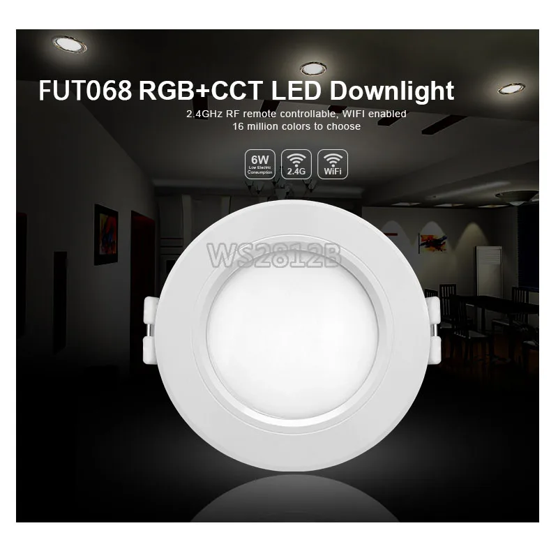 Tanie Smart 6W RGB + wtc LED typu Downlight 110V 220V ściemniania wpuszczane sklep