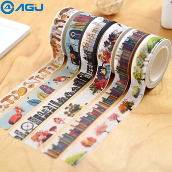 

AAGU 1PC Box Package Unicorn Bird Flower Decorative Washi Tape Adhesive Paper Tape Single Sided DIY Planner Stationery Stickers