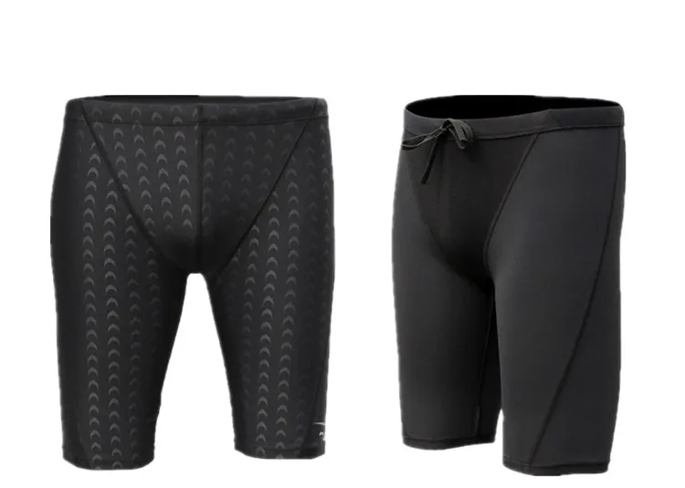 Quality Swim Trunks Shark Skin Swimwear Mens Brand Solid Jammer Swimsuit Fifth Pant Swimming Briefs Shorts Plus Size XL-4XL