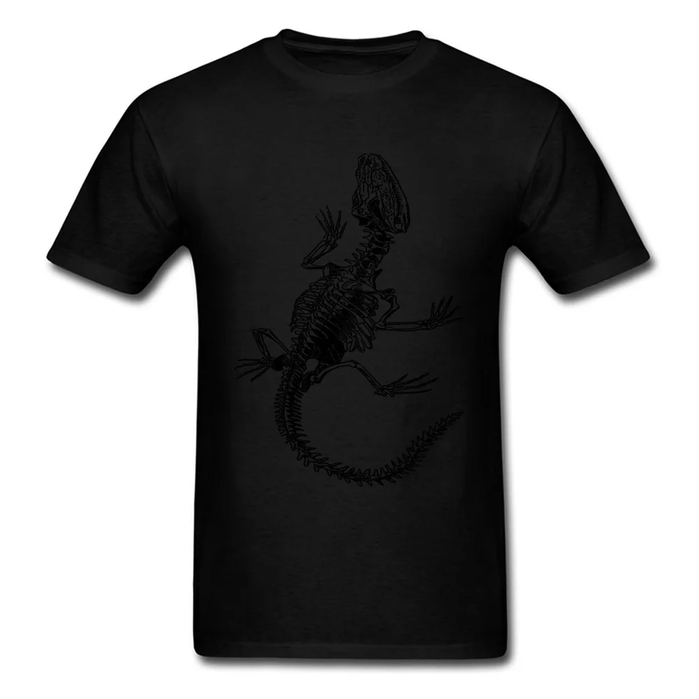 Printing Printed Summer 100% Cotton Round Collar Man T Shirt Casual Tee Shirt Prevailing Short Sleeve T-Shirt Top Quality Lizard by EncycloArt Reptile Skeleton Anatomy black