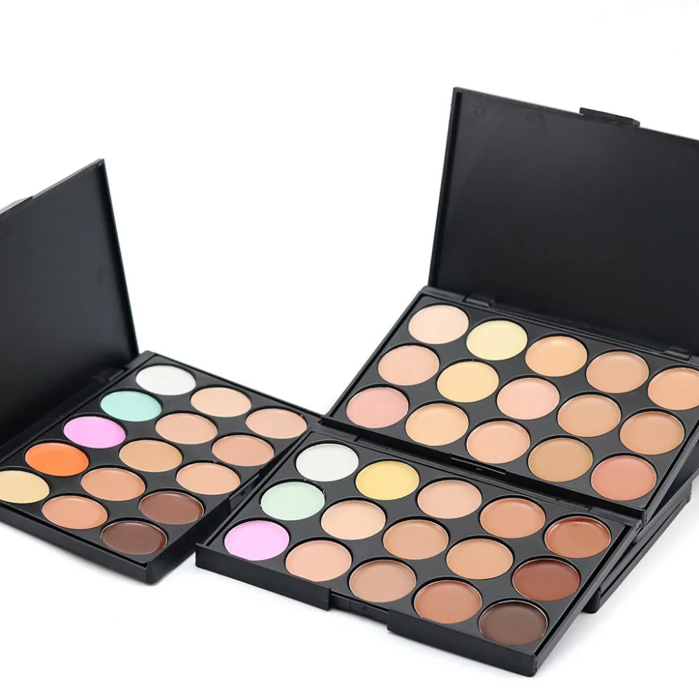 

15 Colors Face Concealer Palette And Brush Set Smoky Balm Cosmetic Camouflage Cream Contour Palette beauty girl gift Newest