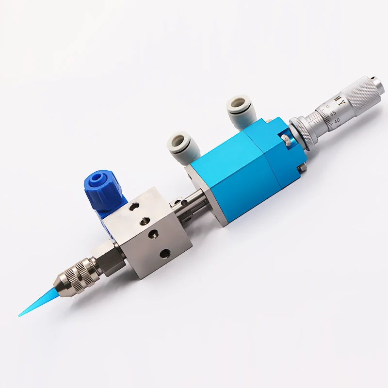 

2121Q Micrometer Thimble Precision Dispensing Valve Glue Valve, UV Glue, Alcohol Ink, Corrosion Resistance