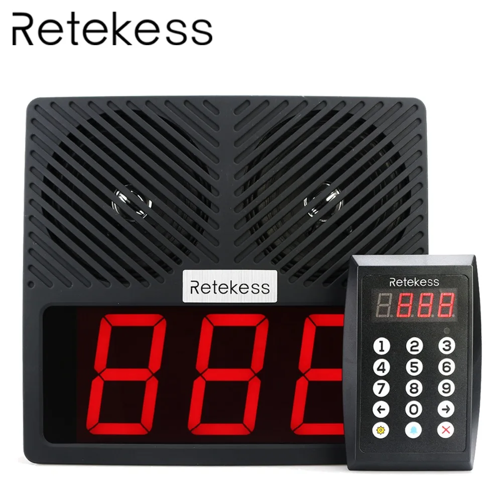 

RETEKESS TD101 Restaurant Keypad Pager 433MHz Wireless Calling Paging System With Loudspeaker LED Display For Bank Hospital