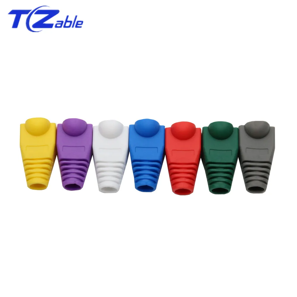 100 Pcs Mixed Color CAT5E CAT6 RJ45 Ethernet Network Cable Strain Relief Boots