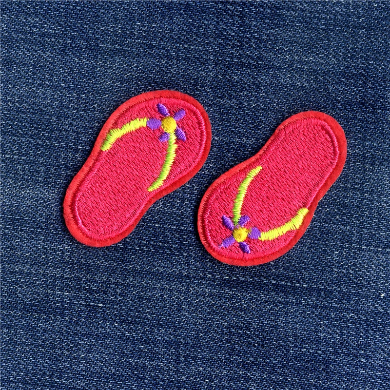 The Red 2 Slippers Shoes Patches Iron On Or Sew Fabric Sticker For