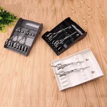 6 Слот для волос подставка для ножниц стойка парикмахерский триммер для волос инструменты Органайзер лоток для хранения салонные ножницы полка Стенд чехол с 2 присосками