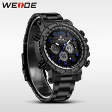 WEIDE Relogio Masculino новые спортивные мужские часы лучший бренд Роскошные Стальные кварцевые часы водонепроницаемые большой циферблат