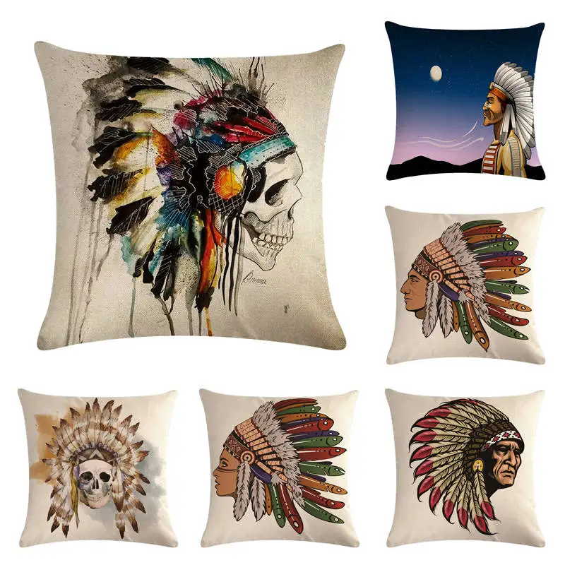 ثقافة الأمريكيين HomerDecor وسادة غطاء رمي المخدة وسادة يغطي 45*45 سنتيمتر أريكة مقعد وسادة الزخرفية