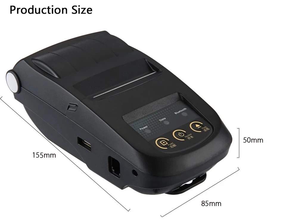 JP-5800 58 мм Мини Bluetooth термальный принтер этикеток большая емкость принтер Поддержка Android IOS Windows POS чековый принтер штрих-кода