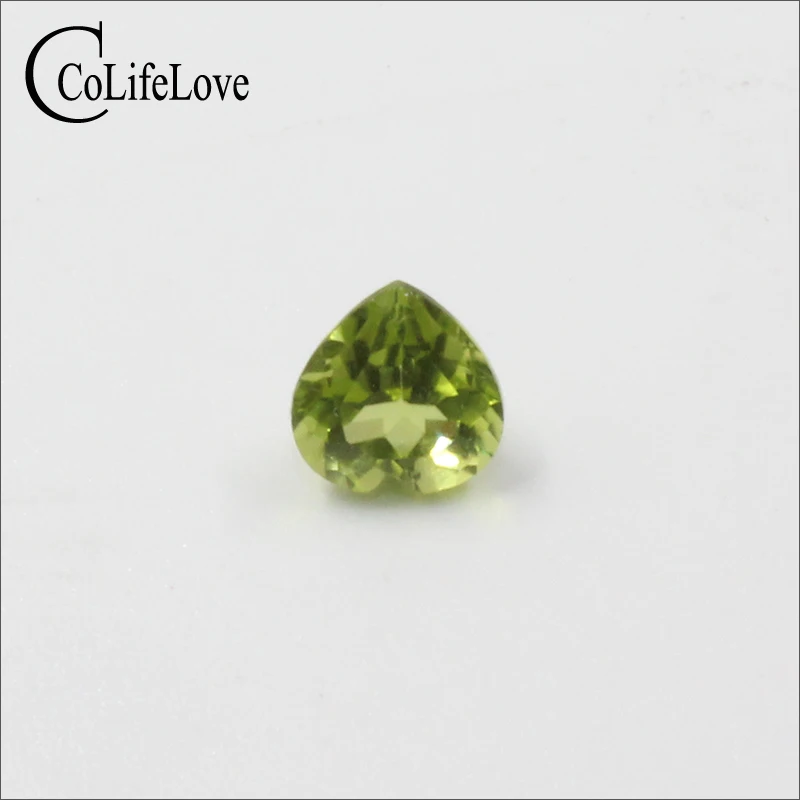 6mm Good Quality Heart Cut Peridot Gemstone for Silver Jewelry Maker 100% Real Natural Peridot Loose Gemstone