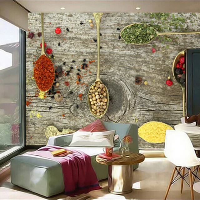 Restaurant Kitchen Wallpaper aliexpress : buy custom 3d mural wallpaper spices spoon food Restaurant Kitchen Wallpaper aliexpress : buy custom 3d mural wallpaper spices spoon food