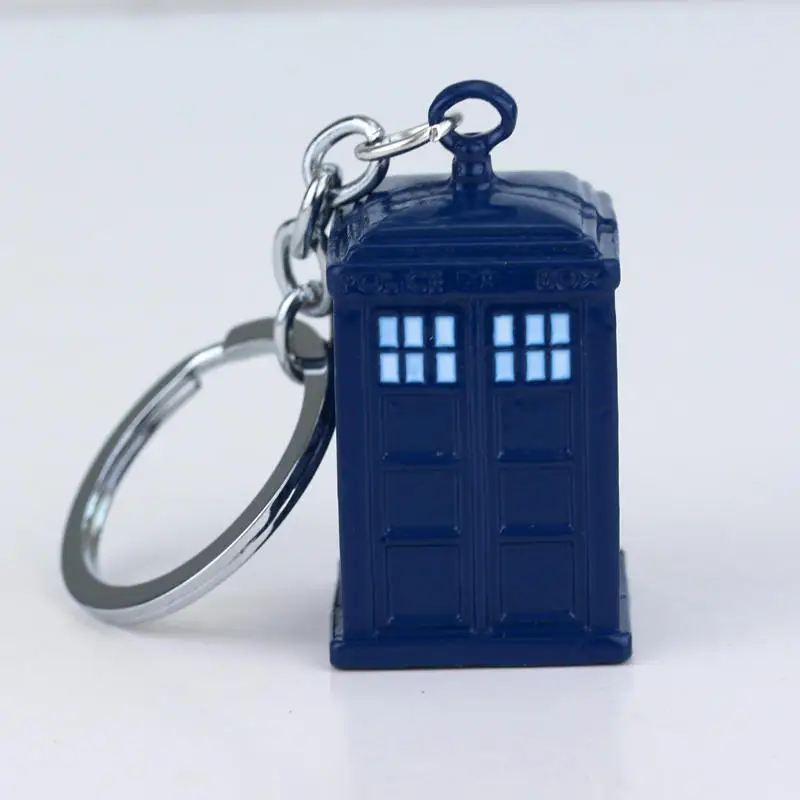 

New Arrival Doctor Who Keychain Blue Color Dalek Tardis Police Box Key Holder For Men And Woman Accessories