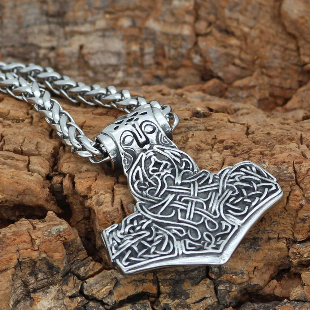 Скандинавский Викинг Mjolnir из нержавеющей стали Тор ожерелье молоток для мужчин с Valknut подарочная сумка