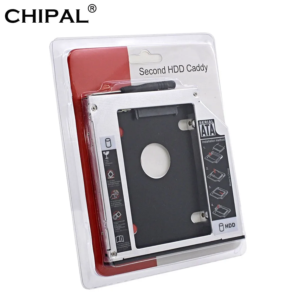 

Original Package Aluminum 2nd HDD Caddy 12.7mm SATA 3.0 Dual LED Indicator for 2.5" SSD Hard Disk Case for Notebook Optical Bay