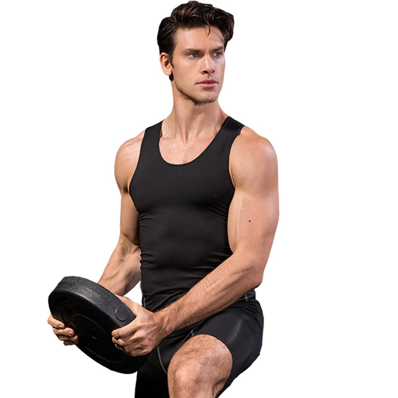 TCA Hazard Mens Training Vest Blue Black Running Singlet Gym Workout Tank Top 