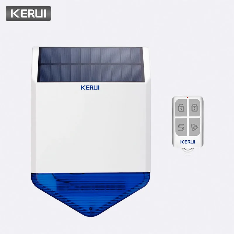 KERUI 110dB 433 МГц SJ1 солнечная панель SOS Кнопка комплект сирена система домашней безопасности аварийное оповещение Кнопка водостойкий открытый