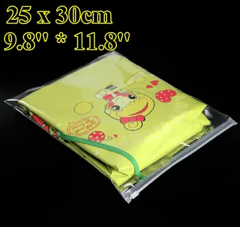 

Free Shipping 100pcs/lot 25cm*30cm*120mic Transparent Plastic Bag,Christmas Clothing Bags,Plastic Zipper Bag,Resealable Bag