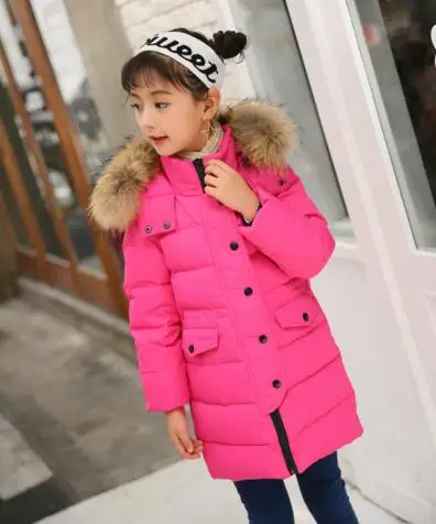 

Children Cold Winter down Jackets New Girls Boys Fur Collar Hooded Down Coats Kids Outerwear Thickening Warm Parkas