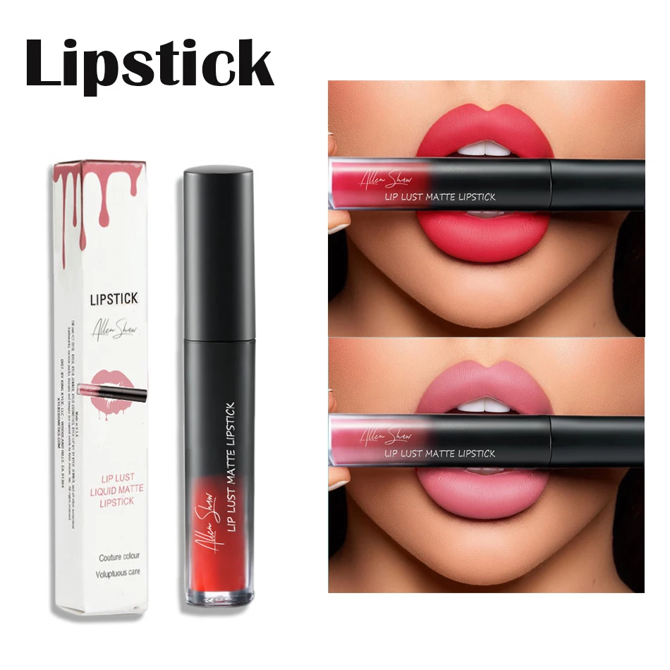 

12 Colors Lipstick Lip Gloss Waterproof Matte Lip Long Lasting Makeup Metallic Gloss Make Up Lip Stick Batom Cosmetics TSLM1