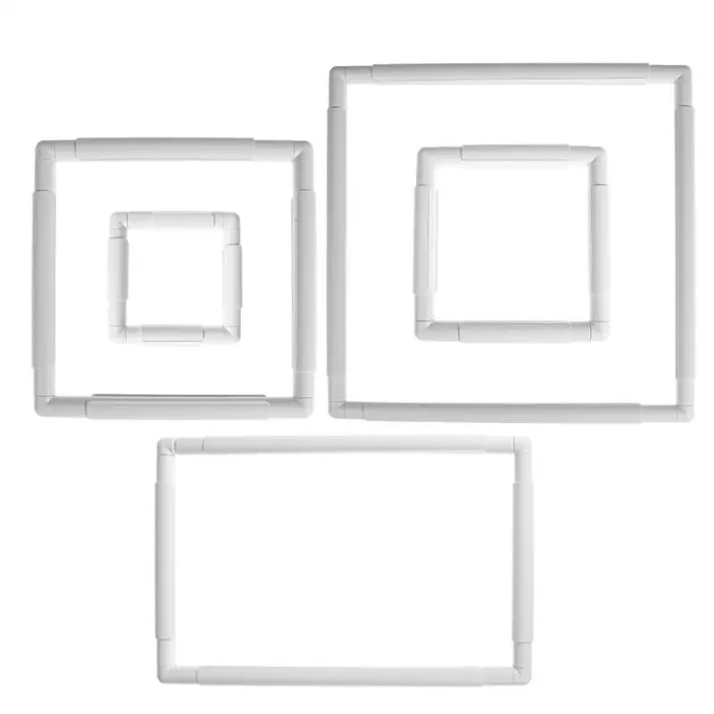  Plastic Embroidery Frame Hoop Square Shape DIY Cross Stitch Machine Needlework Craft Sewing Hoop Em