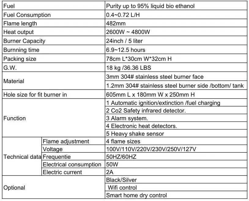 24 дюйма Автоматический интеллигентая (ый) смарт-alexa wlan эко Смарт камин на этаноле