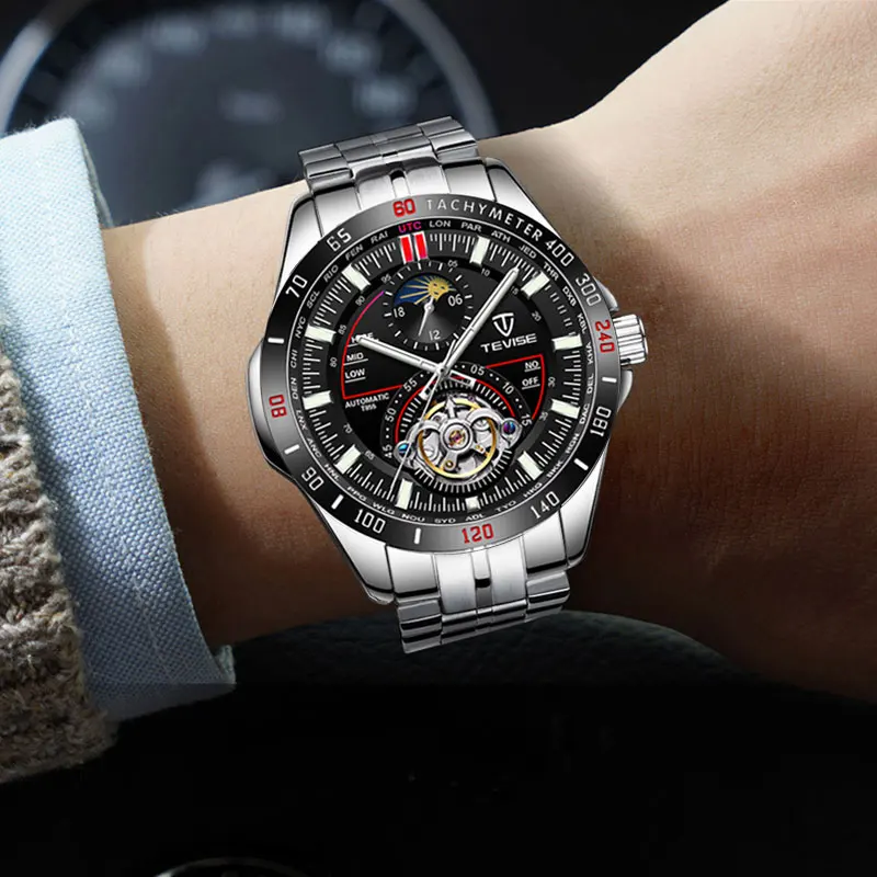 TEVISE механические часы модные роскошные мужские автоматические часы мужские деловые водонепроницаемые наручные часы Relogio Masculino
