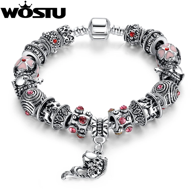 WOSTU Charm Chamilia Bracelet 925 Tibetan Silver Murano Glass For Women  Fashion European Style Jewelry SDP1236|chamilia bracelets|bracelet  925charms bracelet murano glass - AliExpress
