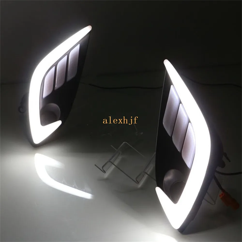 

July King LED Light Guide Daytime Running Lights Case for Mazda CX-4 2016~2017, LED White DRL With Yellow Turn Signal Lights